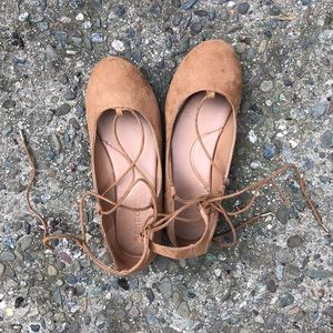 Lace up ballet flats